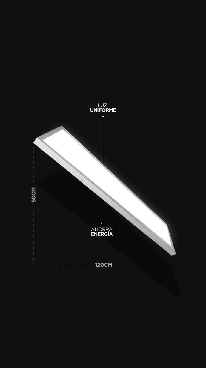 Panel LED 120X60 cm 72W Marco Plata 4000-ML0017AE-Almacen Electricidad