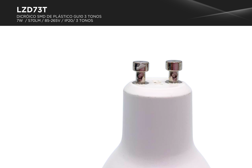 Dicróico SMD de Plástico GU10 7W 3 tonos