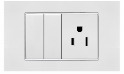 Toma Interruptor - Corriente Doble ADORA Blanco Silver