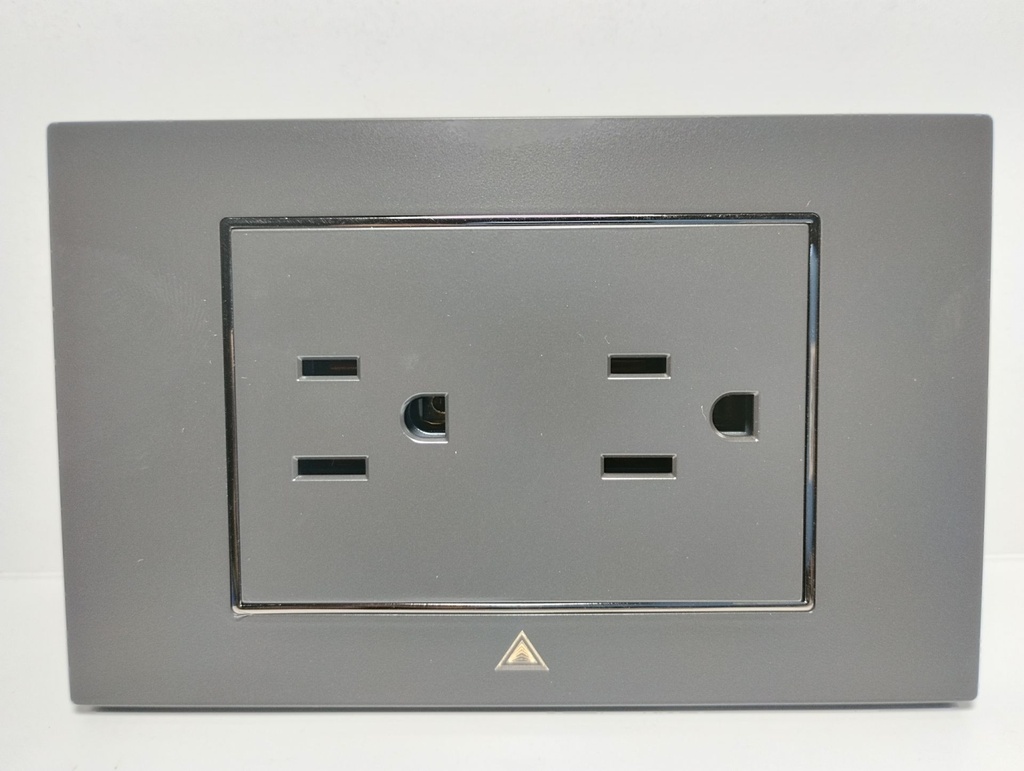 Toma Corriente Doble ADORA Negro Silver
