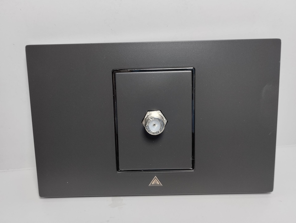 Toma Corriente TV  Satelital ADORA Negro Silver