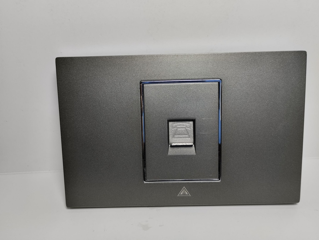 Toma Corriente Telefónico ADORA Gris Silver