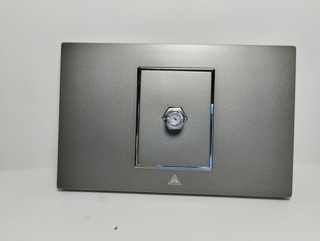 Toma Corriente TV  Satelital ADORA Gris Silver