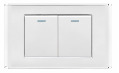 Toma Interruptor Doble LUXE blanco-plateado