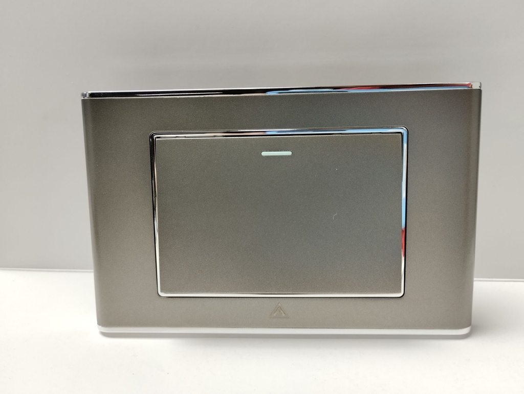 Toma Interruptor Doble LUXE gris-plateado