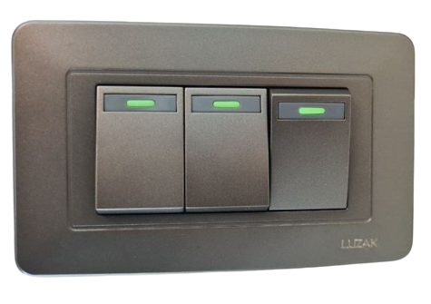 Toma Interruptor Triple ECOZ gris