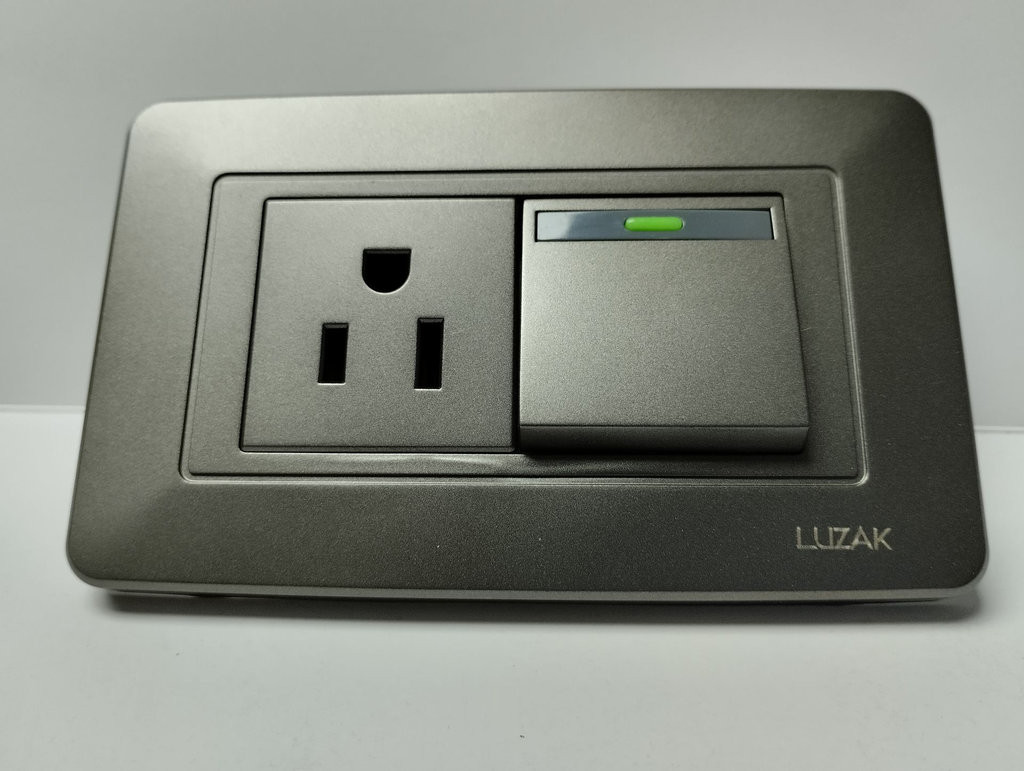 Toma Interruptor - Tomacorriente ECOZ gris