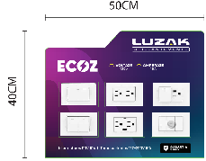 Exhibidor LUZAK Toma corriente/ Interruptor 50x40 CM