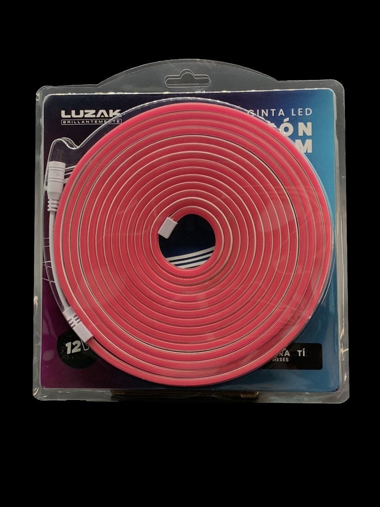 Cinta LED Neon Rosada 5M,  12V 5X11MM