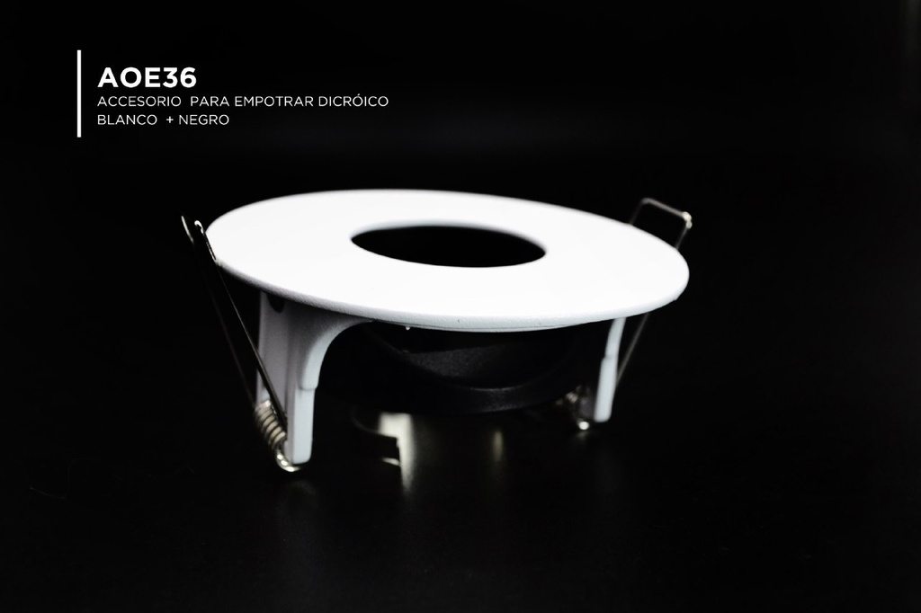 Accesorio circular para empotrar dicróico Blanco + Negro