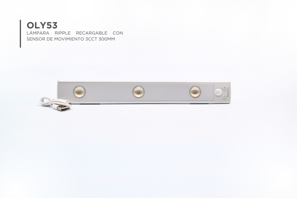 Lámpara Ripple Recargable con Sensor de Movimiento 3CCT 300mm