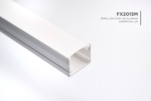 [FX2015M] Perfil de 3M 20x15 mm Superficial de Aluminio