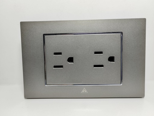 [AGTMJS12SG] Toma Corriente Doble ADORA Gris Silver