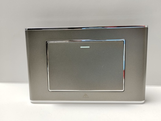[LGTTJS402G] Toma Interruptor Doble LUXE gris-plateado