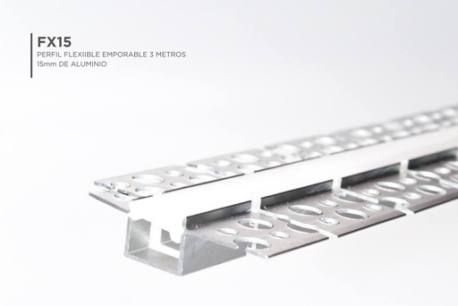 [FX15] Perfil Flexible Empotrable de 3M 15mm de Aluminio