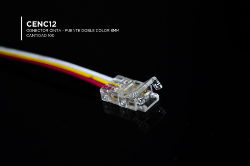 [CENC12] CONECTOR CINTA-FUENTE DOBLE COLOR 8MM