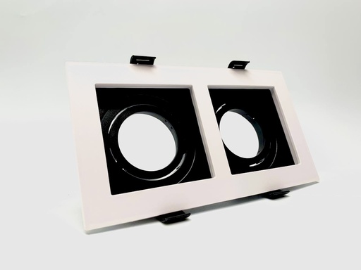 [AOE34] Accesorio Doble para empotrar dicróico Blanco + Negro