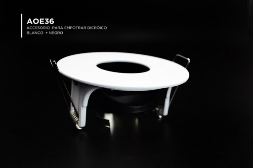 [AOE36] Accesorio circular para empotrar dicróico Blanco + Negro