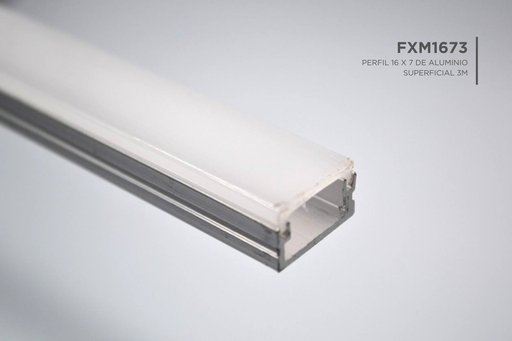 [FXM1673] Perfil 16x7 de Aluminio Superficial 3m