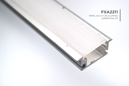 [FXA2211] Perfil 21,5x11 de Aluminio Empotrable 3m