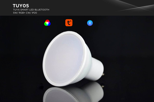 [TUY05]  Dicróico inteligente Colorsfull GU10 TUYA-BLUETOOTH 5W RGB+CW 